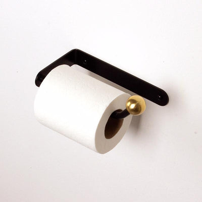 Wall Mount Toilet Paper Holder With Shelf Acrylic Single Roll Paper Holder  Bathroom Gold/ Black