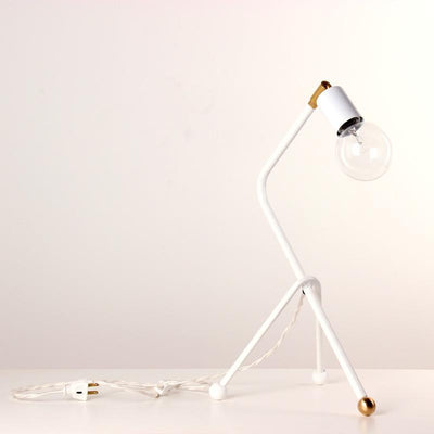 Tripod desk lamp Gloss White / Brass / Brass socket onefortythree