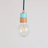 Two tone pendant: hardwired Paradise/Oak / Brass hardware / 24" onefortythree second
