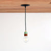 Two tone pendant: hardwired Sagebrush/Teak / Brass hardware / 24" onefortythree second