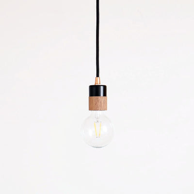 Two tone pendant: hardwired Black/Walnut / Brass hardware / 24" onefortythree