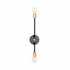Vertical sconce Black / Copper sockets / Copper hardware onefortythree second