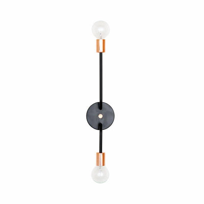 Vertical sconce Black / Copper sockets / Copper hardware onefortythree