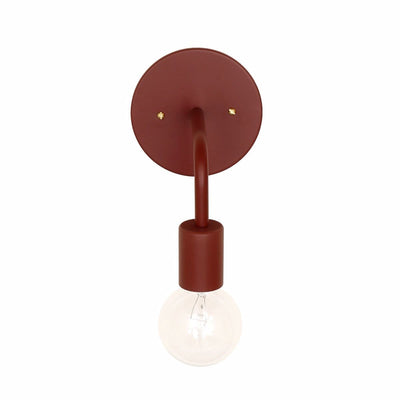 Wall sconce: solid color Red Rock / Brass hardware onefortythree