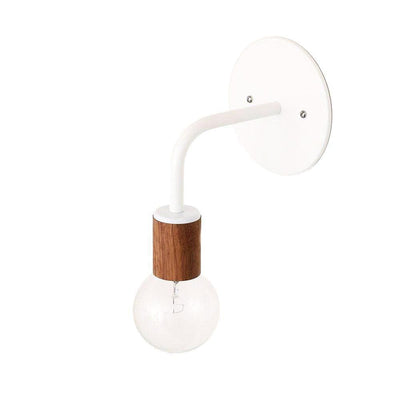 Wall sconce: wood socket White / Walnut socket / Brass hardware onefortythree