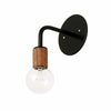 Wall sconce: wood socket Black / Walnut socket / Brass hardware onefortythree second