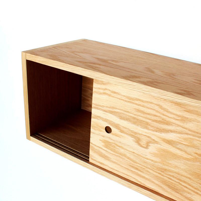 Wall storage cabinet Walnut / no rack / lamp on left onefortythree