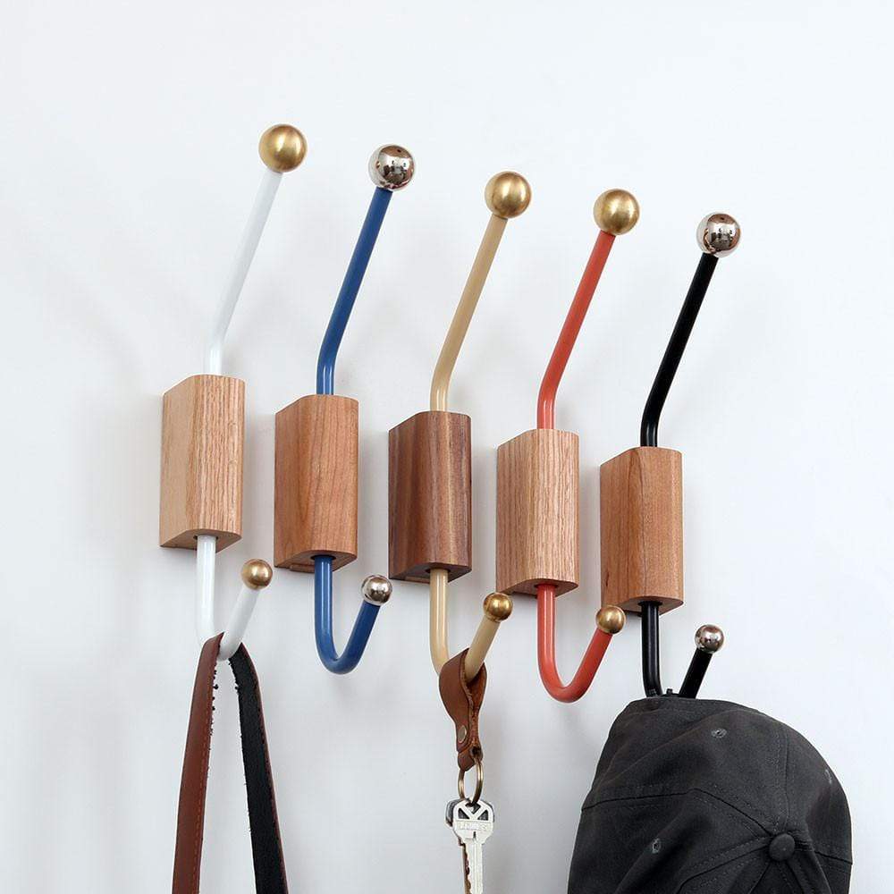 Natural Wood Wall Hook Modern Decorative Handmade Coat Hook Oak or Walnut  Minimalist Hat Hook Coat Rack 